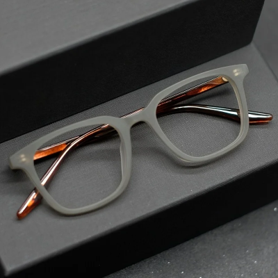 Picture of Square Glasses Frame Unisex Lightweight Clear Lens Eyeglasses for Men & Women Fashion Optical Eyewear One Size