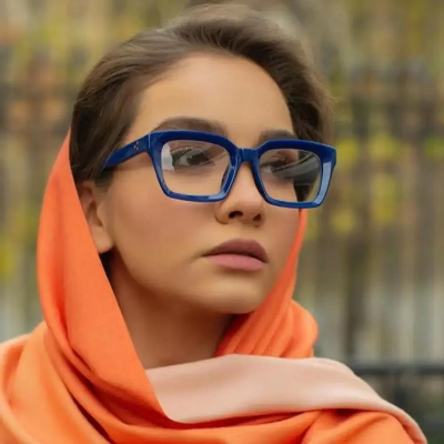 Picture of Women's Anti Blue Light Glasses | Oversized Vintage Square Frame | Transparent Computer & Mobile Eye Protection Eyewear One Size