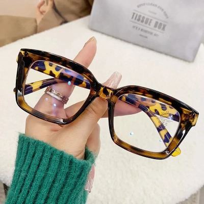 Picture of Women's Anti Blue Light Glasses | Oversized Vintage Square Frame | Transparent Computer & Mobile Eye Protection Eyewear One Size