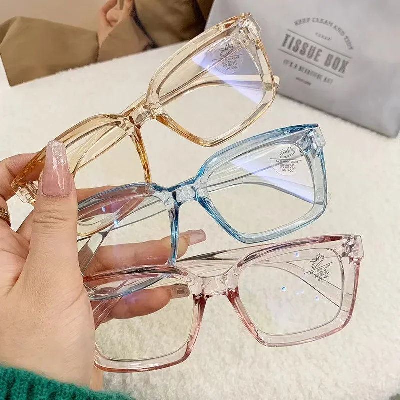 Picture of Women's Anti Blue Light Glasses | Oversized Vintage Square Frame | Transparent Computer & Mobile Eye Protection Eyewear One Size