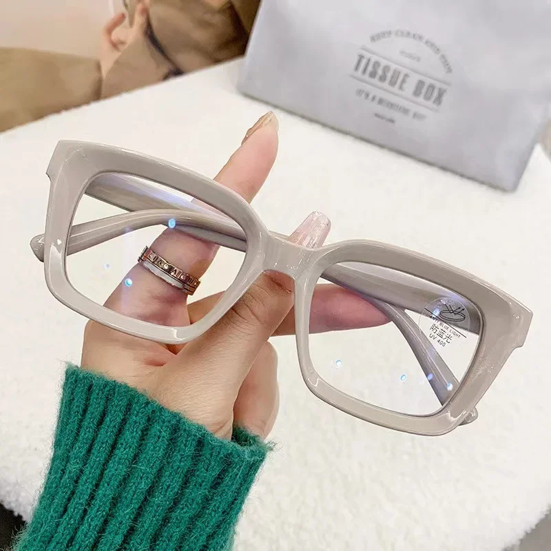 Picture of Women's Anti Blue Light Glasses | Oversized Vintage Square Frame | Transparent Computer & Mobile Eye Protection Eyewear One Size