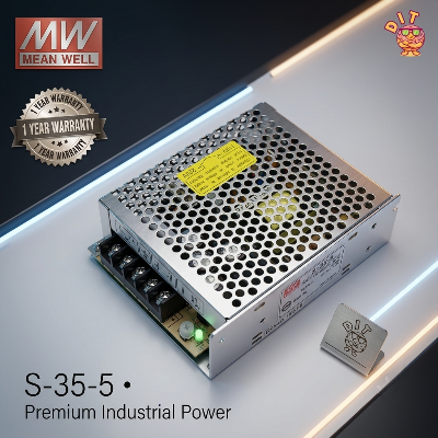 Picture of Mean Well S-35-5 Switching Power Supply 5V 7A 35W | Original Industrial Grade SMPS AC to DC Power Supply | Pre-Owned Like New Condition