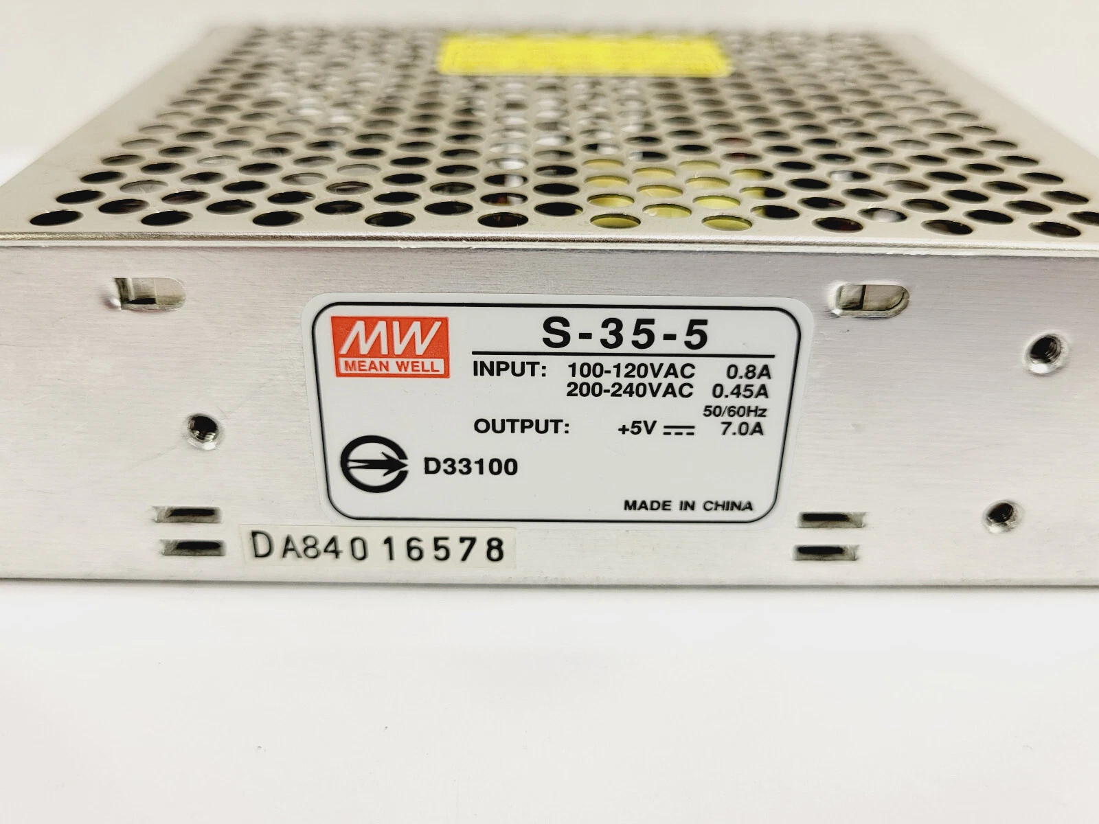 Picture of Mean Well S-35-5 Switching Power Supply 5V 7A 35W | Original Industrial Grade SMPS AC to DC Power Supply | Pre-Owned Like New Condition