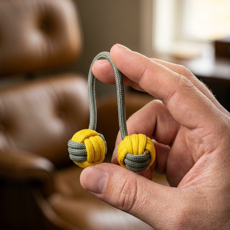 Picture of Premium Handwoven Paracord Begleri | Monkey's Fist Fidget Toy | Improve Finger Skills, Focus & Stress Relief | Pocket EDC Toy