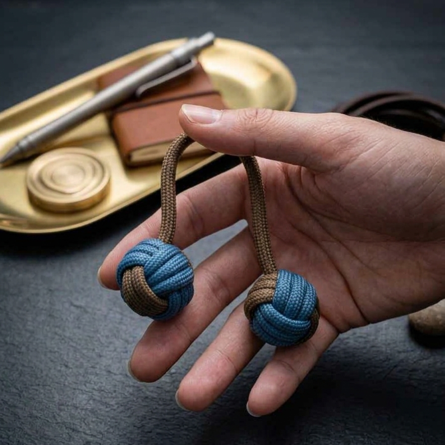 Picture of Premium Handwoven Paracord Begleri | Monkey's Fist Fidget Toy | Improve Finger Skills, Focus & Stress Relief | Pocket EDC Toy