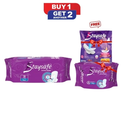 Picture of Staysafe Sanitary Napkin- 16 Pads (Heavy Flow Wings)+ 8 Pads Free