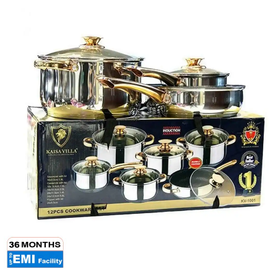 Picture of KAISA VILLA KV-6636 In Stock Stainless Steel Cooking Pot Set Kitchenware 12 Piece Pots Set Cookware Sets Kitchen