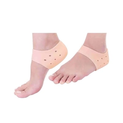 Picture of Silicone Foot Heel Protector Socks Moisturizing Gel Heel Pain Relief Plantar Fasciitis Socks With Hole Cracked Foot Skin Care - 2 Pcs-Beige-Int: One size)