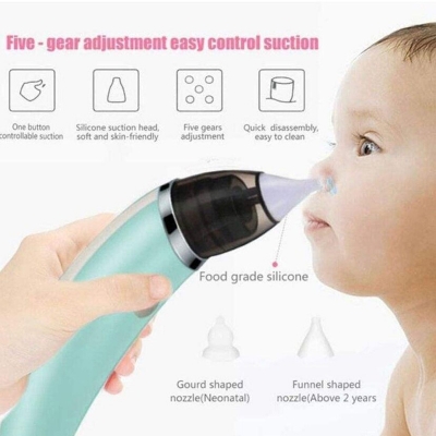 Picture of Baby Nasal Aspirator Electric Nose Cleaner Sniffing Equipment for Children Clear stuffy noses Quickly & Gently-Green-Int: One size)