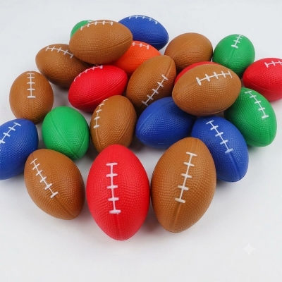 Picture of 1pair Rugby Ball Squishy Stress Relief Ball-Multicolor