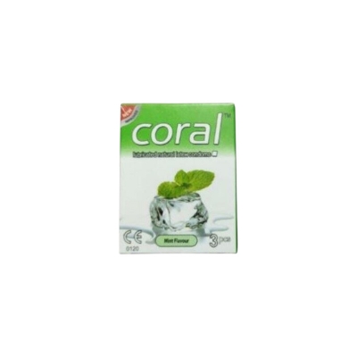 Picture of Coral - Mint Flavors Lubricated Natural Latex Condom - Single Pack - 3x1=3pcs-Multicolor