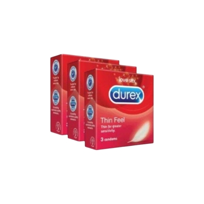 Picture of Durex - Thin Feel Condom - Combo Pack - 3 Pack-Multicolor