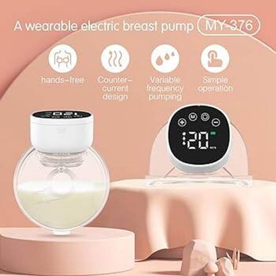 Picture of Breast Pump for Feeding Mothers, Breast Feeding Pump, Electric Breast Pump Automatic with 3 Modes & 9 Levels, Rechargeable Wearable Milk Pump for Breastfeeding 180ml, 24 mm Flange 1 Pack-Multicolor