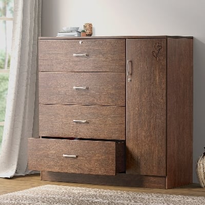 Picture of REGAL Harper Laminated Board Wardrobe Antique HARPER-WARDROBE - WDH-101-1-1-20(2PART)