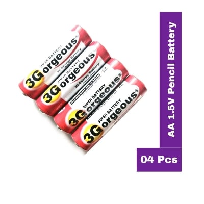Picture of 3Gorgeous AA 3G  Pencill Battery 1.5 V - 04 Pcs-Multicolor
