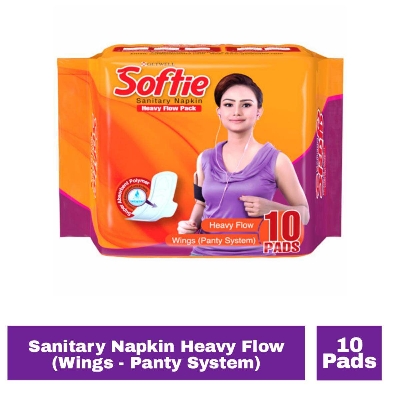 Picture of 10 Pads Softie Sanitary Napkin Heavy Flow  (Panty System- wings)-Small