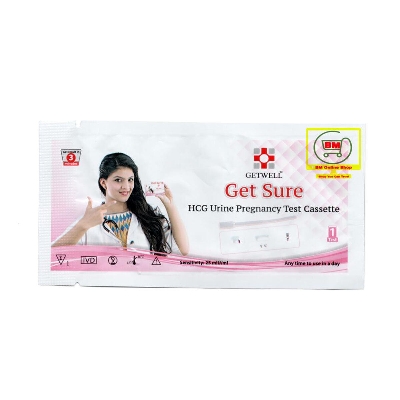 Picture of 01 Pcs Getwell Get Sure Pregnancy Test Digital Cassette Device Kit - Urine HCG Check Strips-Multicolor