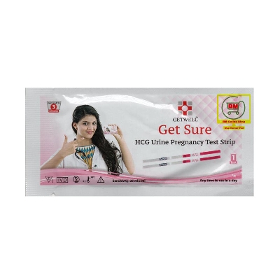 Picture of 05 Pcs Getwell Get Sure Pregnancy Test Strip - Urine HCG Check-Multicolor