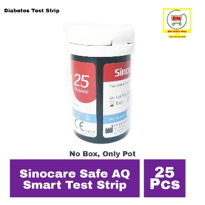 Picture of 25 Tests Strip For Sinocare Safe AQ Smart Glucometer  Blood Glucose Test Kit Meter - Diabetes Test Machine Monitoring System-White