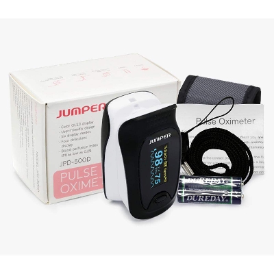 Picture of Jumper Fingertip Pulse Oximeter Digital Model JPD 500D OLED   For Mesuring Oxygen Saturation & Heart Rate, Global Version- Germany (Made in China)-Black