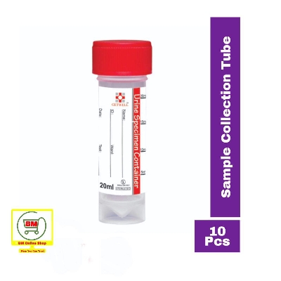 Picture of 10 Pcs Getwell Urine Sample Collection Plastic Tube 20 ml Container For Home, Hospital & Laboratory  Use-White