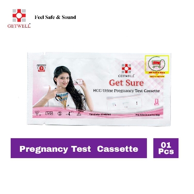 Picture of Get Sure Pregnancy Test Cassette Device Kit - Urine HCG Check Strip- 01 Pcs-White