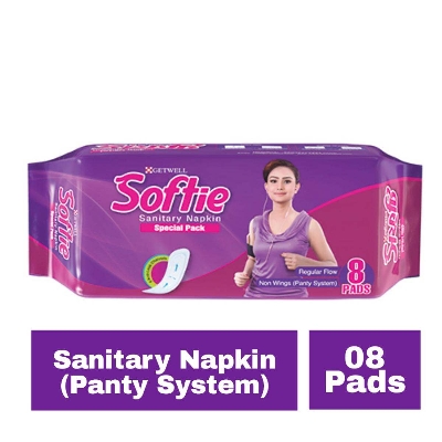 Picture of 05 Packet (Total 40 Pads) Softie Sanitary Napkin Special Pack 08 Pads- Panty System ,Non Wings Regular Flow-Body