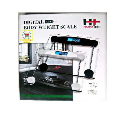 Picture of HealthTech HT103 Digital Body Weight Measuring Machine - Bathroom Scale Transparent Glass-Transparent