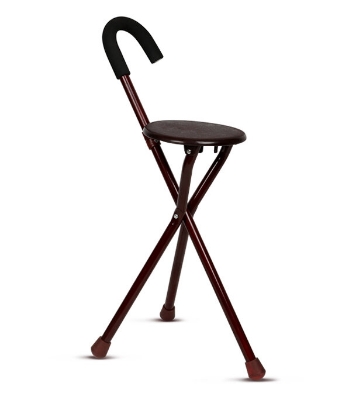 Picture of Getwell RFL Walking Stick With Seat Stool Chair-Brown