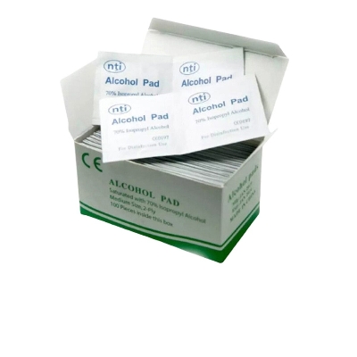 Picture of NTI Alcohol Pad Swabs  Disinfectant  Wipes - 100 Pcs-White