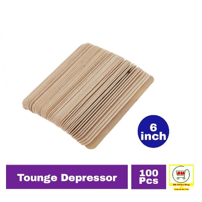 Picture of 100 Pcs 6" Disposable Medical Tongue Depressors Wooden Toungue Waxing Spatula Wax-Multicolor
