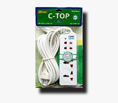 Picture of Multi Plug With 5 Socket Log Cable-White
