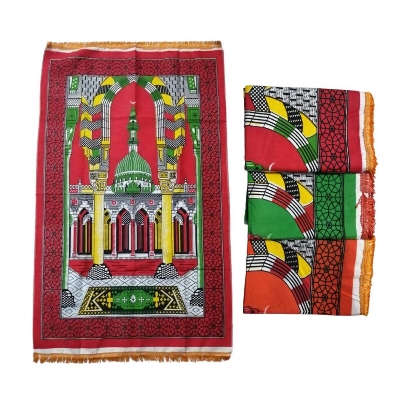 Picture of Islamic Prayer Mat Travelling  Jaynamaz  Muslim Prayer Carpet Rug Janamaz Multicolor - 01 Pcs