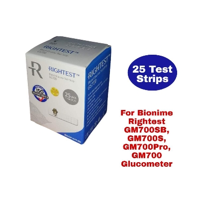 Picture of 25 Test Strip GS700 for Bionime Rightest GM700SB , GM700S , GM700 , GM700 Pro  Glucometer Blood Glucose Meter -  Diabetes Test Machine Monitoring System