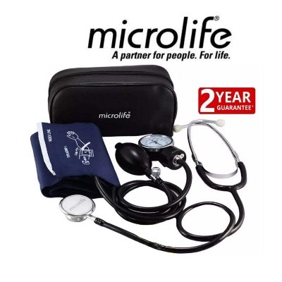 Picture of Microlife Blood Pressure Machine Monitor Sphygmomanometer- Analog Aneroid BP Machine Manual Set With Stethoscope