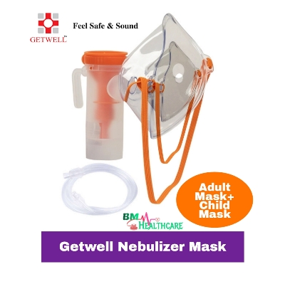 Picture of Getwell Nebulizer Mask For Nebulization (Adult & Child Size Mouthpiece in a Pack)- 01 Set
