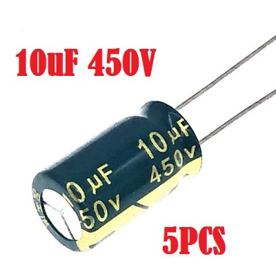 Picture of 5Pcs Electrolytic Capacitor 10uF 450V Radial Polarized Aluminum Electrolytic Capacitor