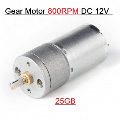 Picture of 25GB 800RPM Metal Gear DC 12V 800RPM 25GA370 Low Speed High Torque Gear DC Motor Micro Gear Boxed Reduction Electric Motor For Robot Car Toy DIY Electrical Circuitry & Parts