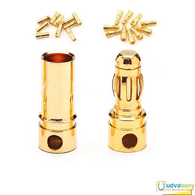 Picture of 1-Pair Go-ld Plated Banana Plug 3.5mm Male & Female Bu-lle-t Plug Sockets Connector For Battery Brush-less Motor Banana Plug Sockets Electronics Circuitry & Parts