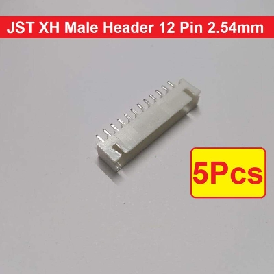Picture of 5Pcs- Female Housing JST XH Male Header 12 Pin 2.54mm Pitch Male Connector For Electronics Projects PCB Mount Circuit Breadboard Friendly DIY