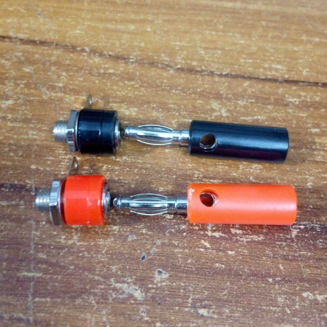 Picture of 1Pair- MALE FEMALE Banana PLUG SOCKET 4mm Lantern Head RED & BLACK Plug Socket Screw Terminal Cables Connector 4mm Male Female Banana Socket Jack Leads