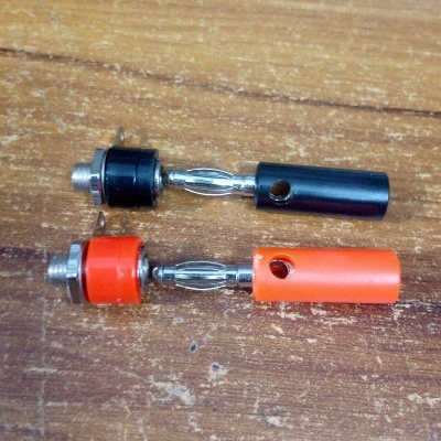 Picture of 1Pair- MALE FEMALE Banana PLUG SOCKET 4mm Lantern Head RED & BLACK Plug Socket Screw Terminal Cables Connector 4mm Male Female Banana Socket Jack Leads