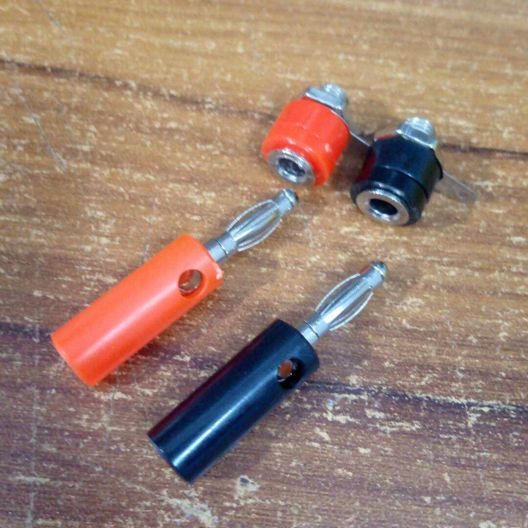 Picture of 1Pair- MALE FEMALE Banana PLUG SOCKET 4mm Lantern Head RED & BLACK Plug Socket Screw Terminal Cables Connector 4mm Male Female Banana Socket Jack Leads