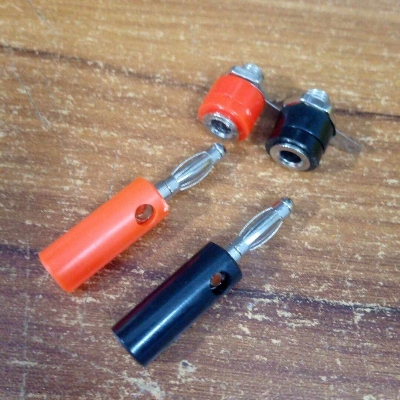 Picture of 1Pair- MALE FEMALE Banana PLUG SOCKET 4mm Lantern Head RED & BLACK Plug Socket Screw Terminal Cables Connector 4mm Male Female Banana Socket Jack Leads