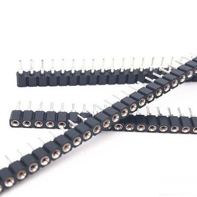 Picture of 2Pcs- SNAPABLE 40x1 ROW Female Header 40x1 Snap Able Straight Pins Single Row 2.54mm Pitch Pin Male Headers Connector Strip For Electronics Circuitry & Parts Cables 