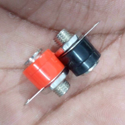 Picture of 1-Pair FEMALE Bana-na Plug 4mm Panel Mount Lantern Head Red & Black Go-ld Plated Socket Screw Terminal Connector For Audio Speakers Electronics Circuitry & Parts