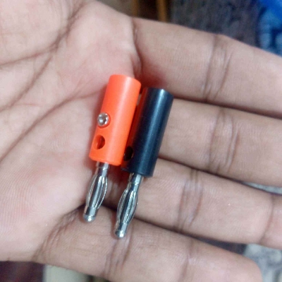 Picture of 1Pair- MALE Ban-ana Plug 4mm Lan-tern Head Red & Black Go-ld Plated Jack Screw Terminal Connector For Audio Speaker Electrical Circuitry & Parts