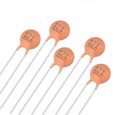 Picture of 25Pcs- Ceramic Capacitor 121 120pF 50V Disc Capacitor High Quality 2 Pin Leads