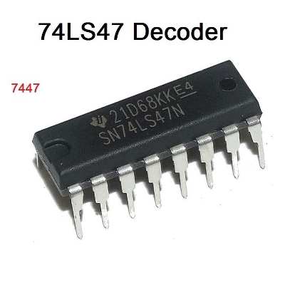 Picture of 7447 SN74HC47N 74HC47 74LS47 Decoder IC Dual In Package DIP 16 Pin IC Electrical Circuitry & Parts