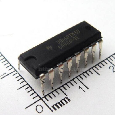 Picture of CD4060BE IC CD4060 IC DIP-16 Pin Leads 4060 IC Breadboard Friendly IC